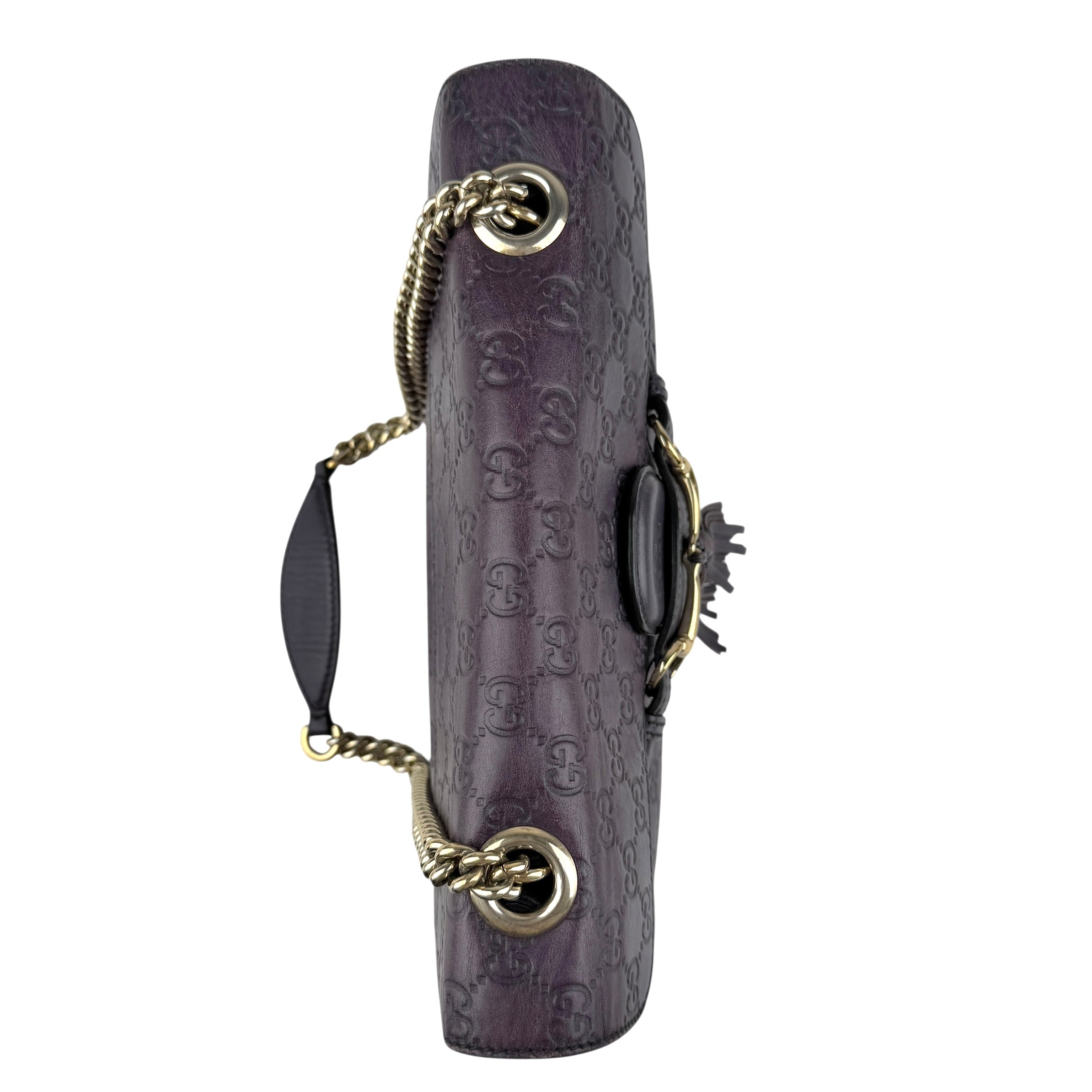 gucci purple guccissima leather emily chain shoulder bag top