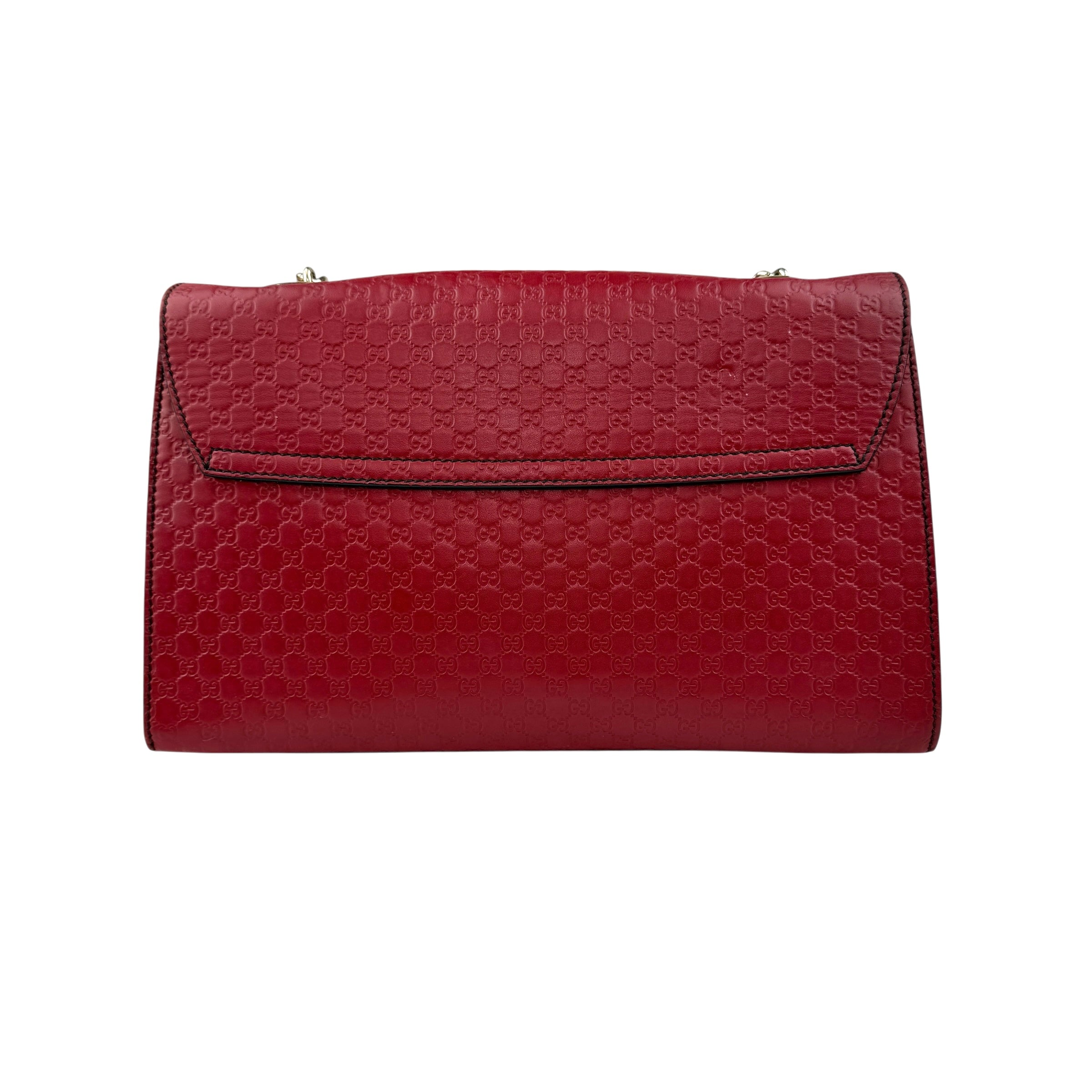gucci red microguccissima leather medium emily chain shoulder bag back