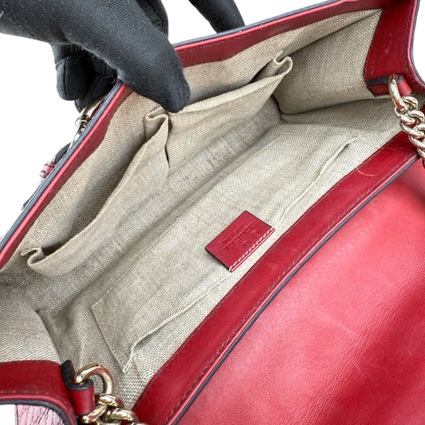 gucci red microguccissima leather medium emily chain shoulder bag inside