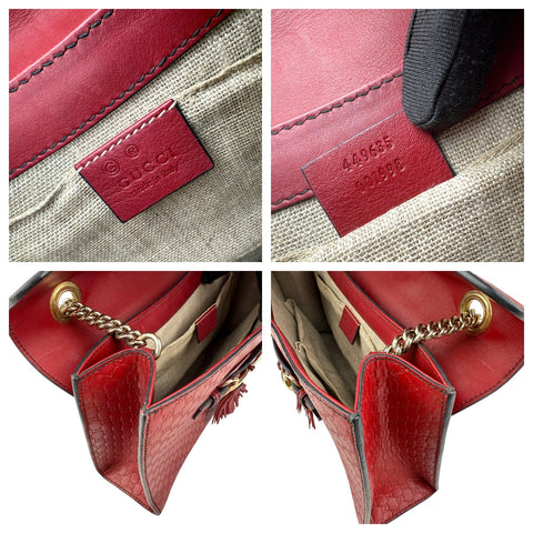 gucci red microguccissima leather medium emily chain shoulder bag inside pocket detail
