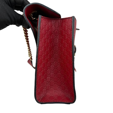 gucci red microguccissima leather medium emily chain shoulder bag right