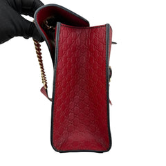 gucci red microguccissima leather medium emily chain shoulder bag right