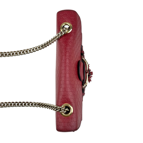 gucci red microguccissima leather medium emily chain shoulder bag top