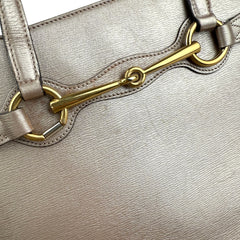 gucci rose gold leather medium bright bit tote hardware detail