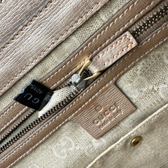 gucci rose gold leather medium bright bit tote inside pocket detail