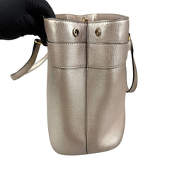 gucci rose gold leather medium bright bit tote left