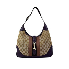 gucci web canvas jackie shoulder bag front