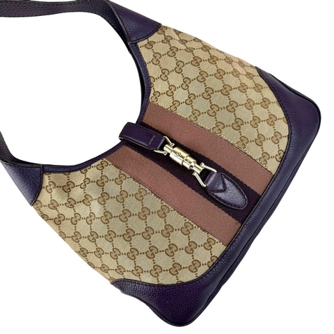gucci web canvas jackie shoulder bag left front 45
