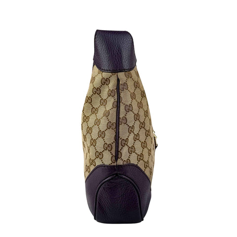gucci web canvas jackie shoulder bag left