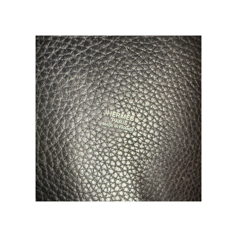 Hermes 22 Black Clemence Leather Picotin Lock Bag