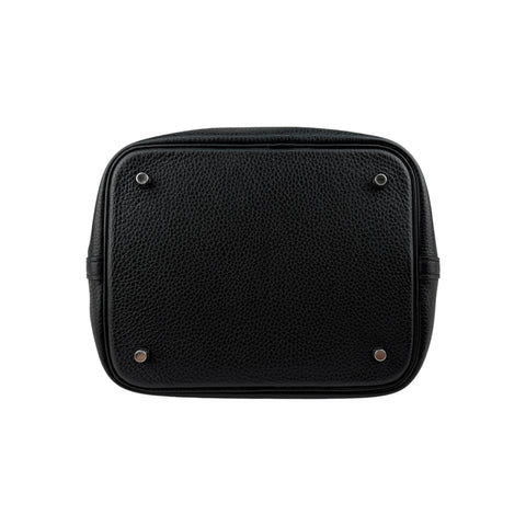 Hermes 22 Black Clemence Leather Picotin Lock Bag