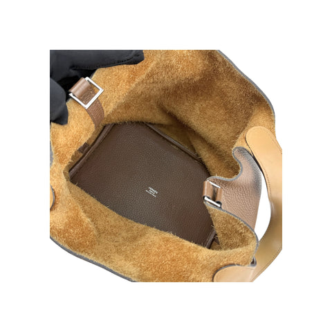 Hermès 22cm Gold Clemence Leather Palladium Plated Picotin Bag
