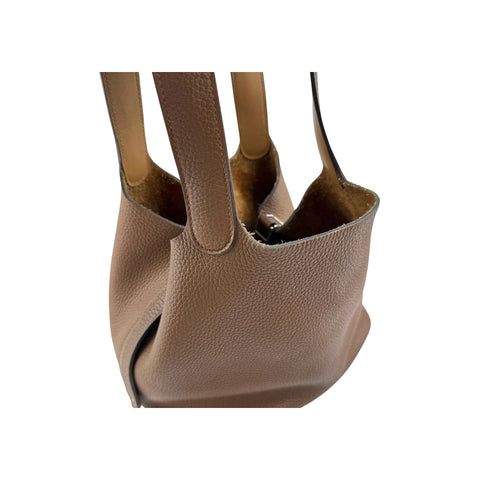 Hermès 22cm Gold Clemence Leather Palladium Plated Picotin Bag