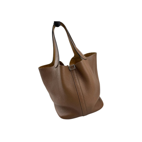 Hermès 22cm Gold Clemence Leather Palladium Plated Picotin Bag