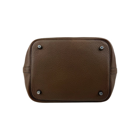 Hermès 22cm Gold Clemence Leather Palladium Plated Picotin Bag