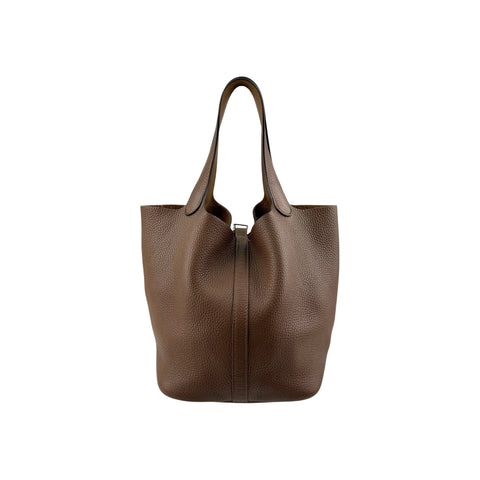 Hermès 22cm Gold Clemence Leather Palladium Plated Picotin Bag