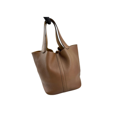 Hermès 22cm Gold Clemence Leather Palladium Plated Picotin Bag