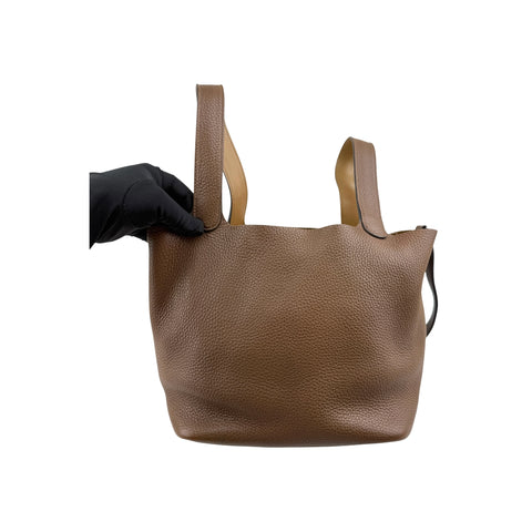 Hermès 22cm Gold Clemence Leather Palladium Plated Picotin Bag