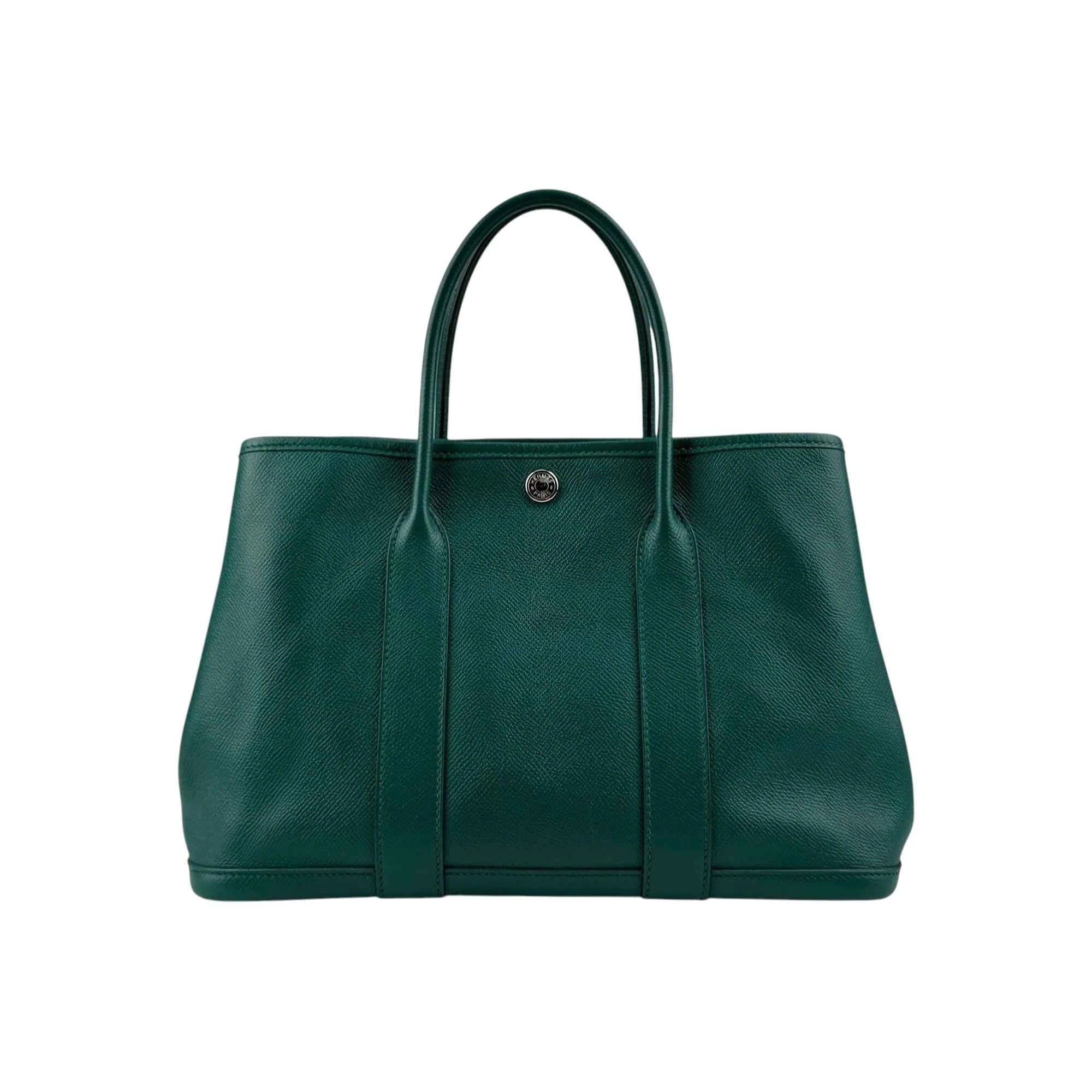 Hermès Green Negonda Leather Garden Party Tote Bag