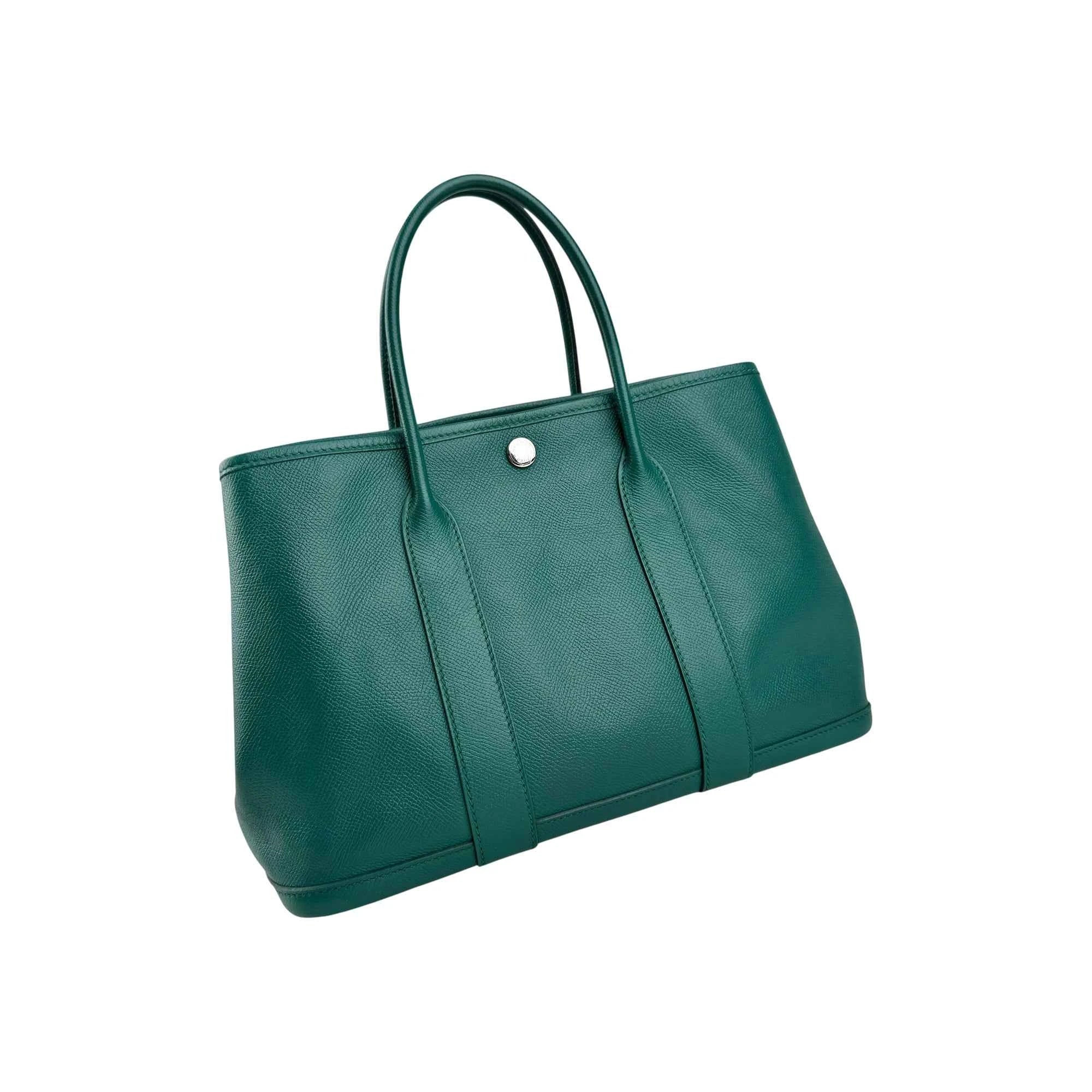 Hermès Green Negonda Leather Garden Party Tote Bag