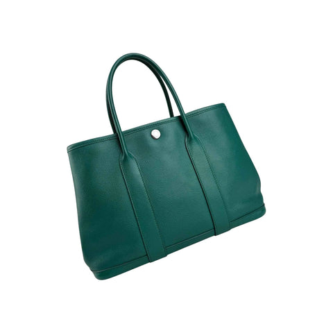 Hermès Green Negonda Leather Garden Party Tote Bag