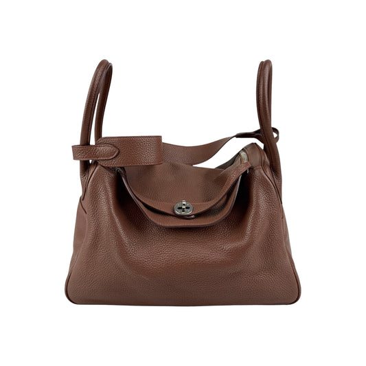 Hermes Lindy 34 Chocolate Handbag Leather
