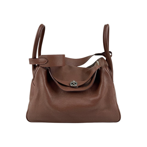 Hermes Lindy 34 Chocolate Handbag Leather