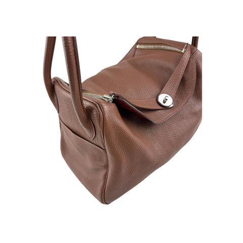 Hermes Lindy 34 Chocolate Handbag Leather