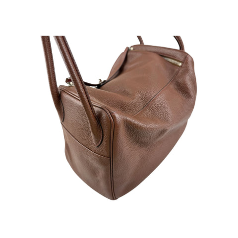 Hermes Lindy 34 Chocolate Handbag Leather