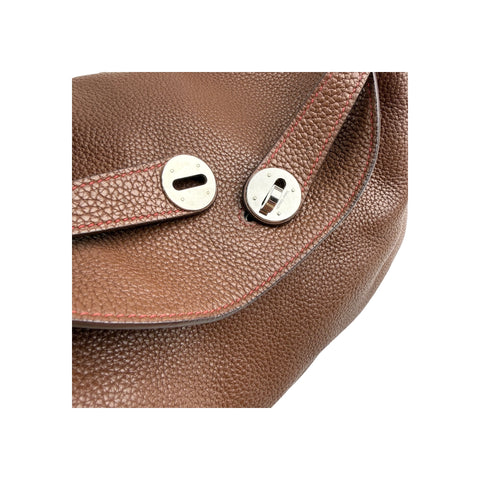Hermes Lindy 34 Chocolate Handbag Leather