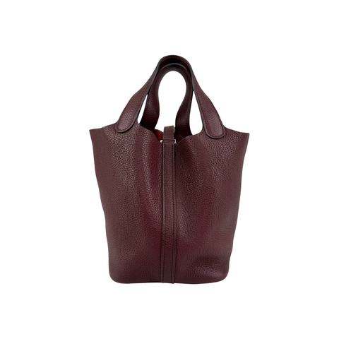 Pre-owned Hermès Picotin 18 bag in Rouge Sellier leather