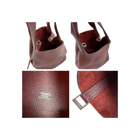 Pre-owned Hermès Picotin 18 bag in Rouge Sellier leather