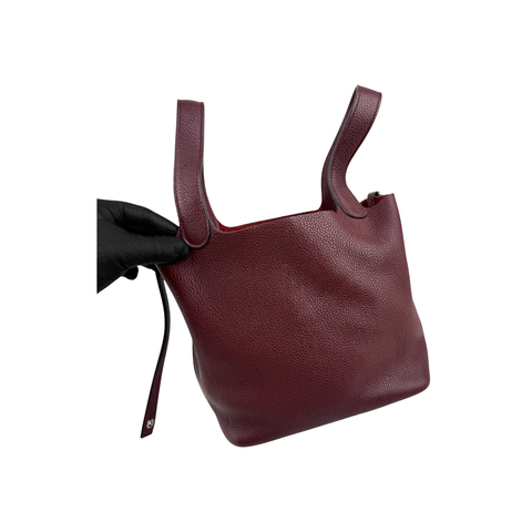 Pre-owned Hermès Picotin 18 bag in Rouge Sellier leather