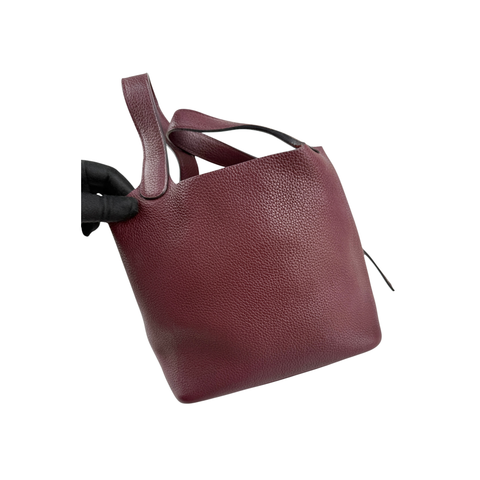 Pre-owned Hermès Picotin 18 bag in Rouge Sellier leather