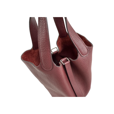 Pre-owned Hermès Picotin 18 bag in Rouge Sellier leather