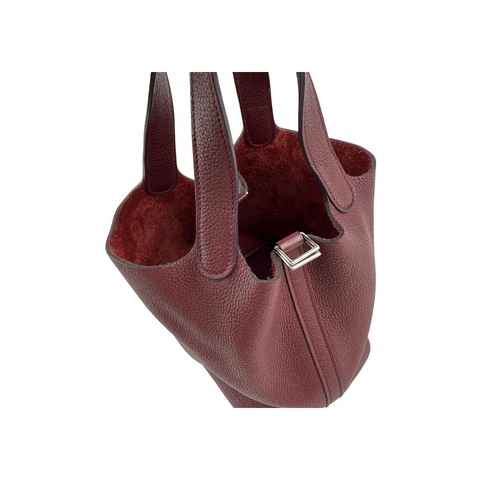 Pre-owned Hermès Picotin 18 bag in Rouge Sellier leather