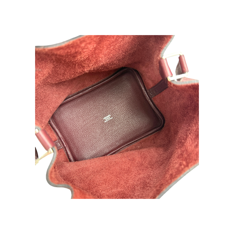 Pre-owned Hermès Picotin 18 bag in Rouge Sellier leather