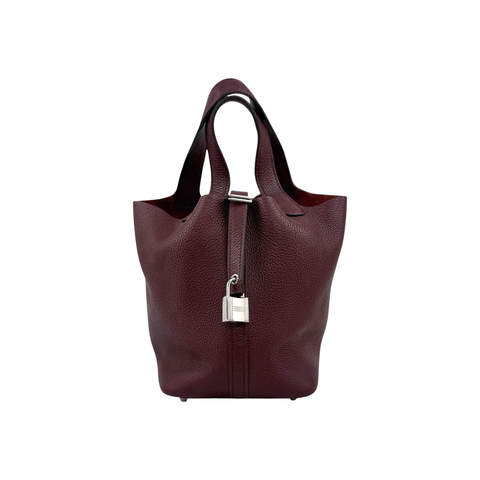 Pre-owned Hermès Picotin 18 bag in Rouge Sellier leather