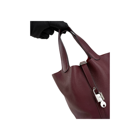 Pre-owned Hermès Picotin 18 bag in Rouge Sellier leather