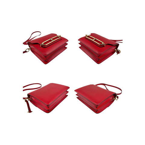 Hermès Rouge de Coeur Evercolor Leather Mini Roulis 18 Bag