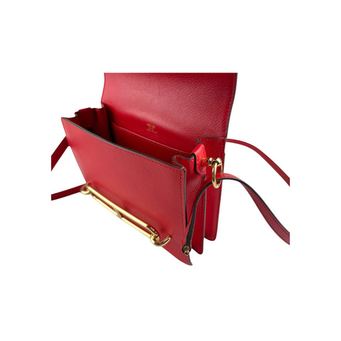 Hermès Rouge de Coeur Evercolor Leather Mini Roulis 18 Bag