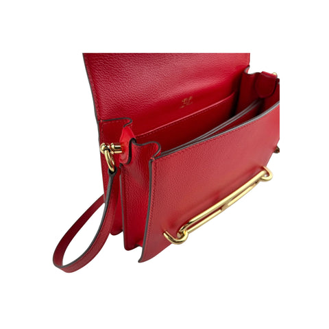 Hermès Rouge de Coeur Evercolor Leather Mini Roulis 18 Bag