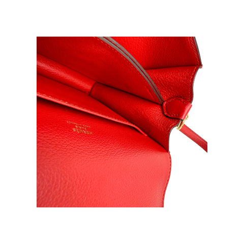 Hermès Rouge de Coeur Evercolor Leather Mini Roulis 18 Bag