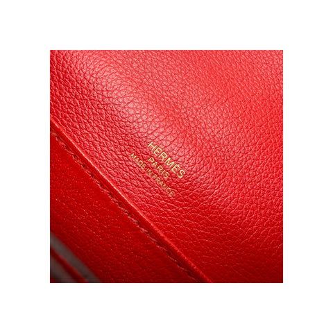 Hermès Rouge de Coeur Evercolor Leather Mini Roulis 18 Bag