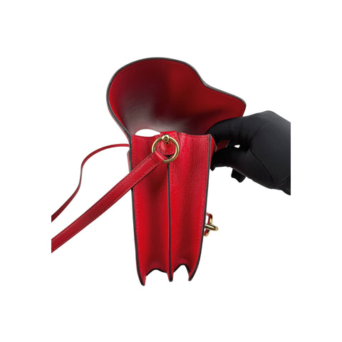 Hermès Rouge de Coeur Evercolor Leather Mini Roulis 18 Bag