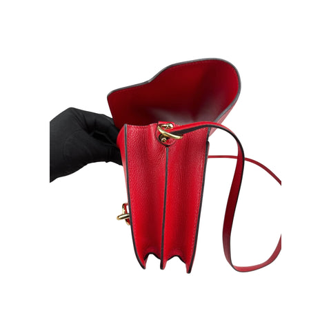 Hermès Rouge de Coeur Evercolor Leather Mini Roulis 18 Bag