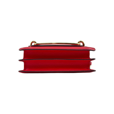 Hermès Rouge de Coeur Evercolor Leather Mini Roulis 18 Bag