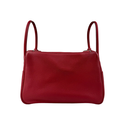 Hermès Rouge Garance Clemence Lindy 34 Palladium Hardware