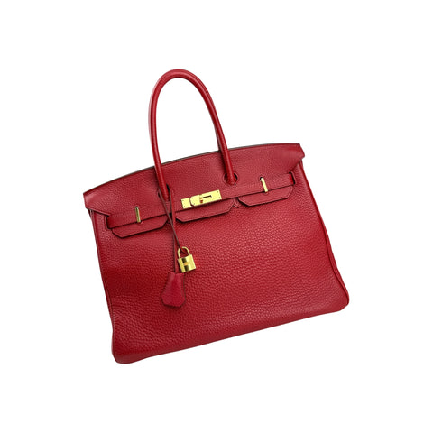 Hermès Rouge Grenat Togo Birkin 35 Gold Hardware