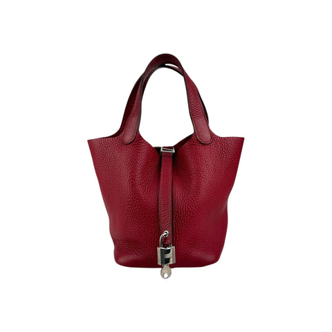 Hermes Rubis Clemence Leather Picotin Lock 18 Bag